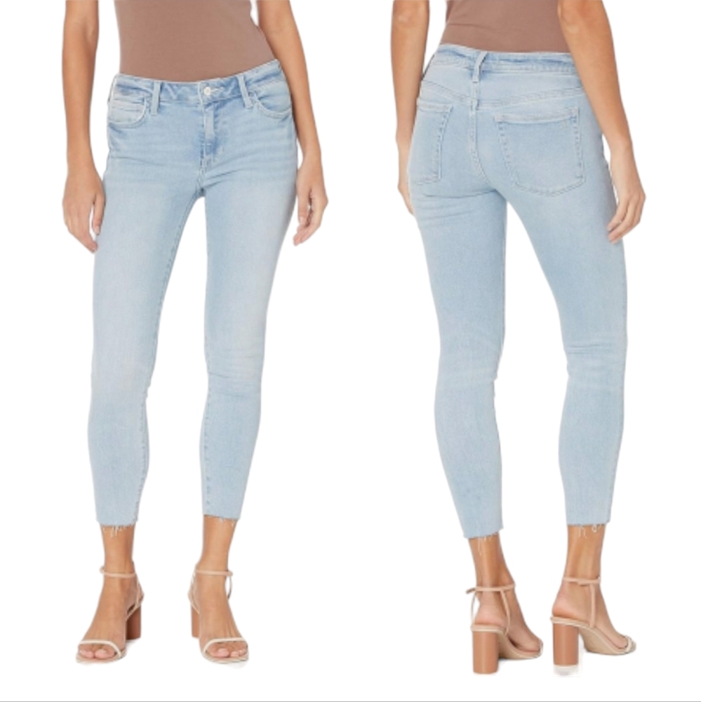 Sam Edelman The kitten Crop Jeans Women Size 25 Frayed Hem Mid Rise Skinny Jeans